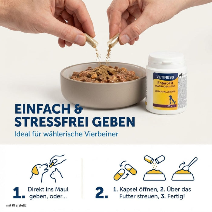 Vetiness EnteroFit Kapseln – einfach und stressfrei über das Futter geben