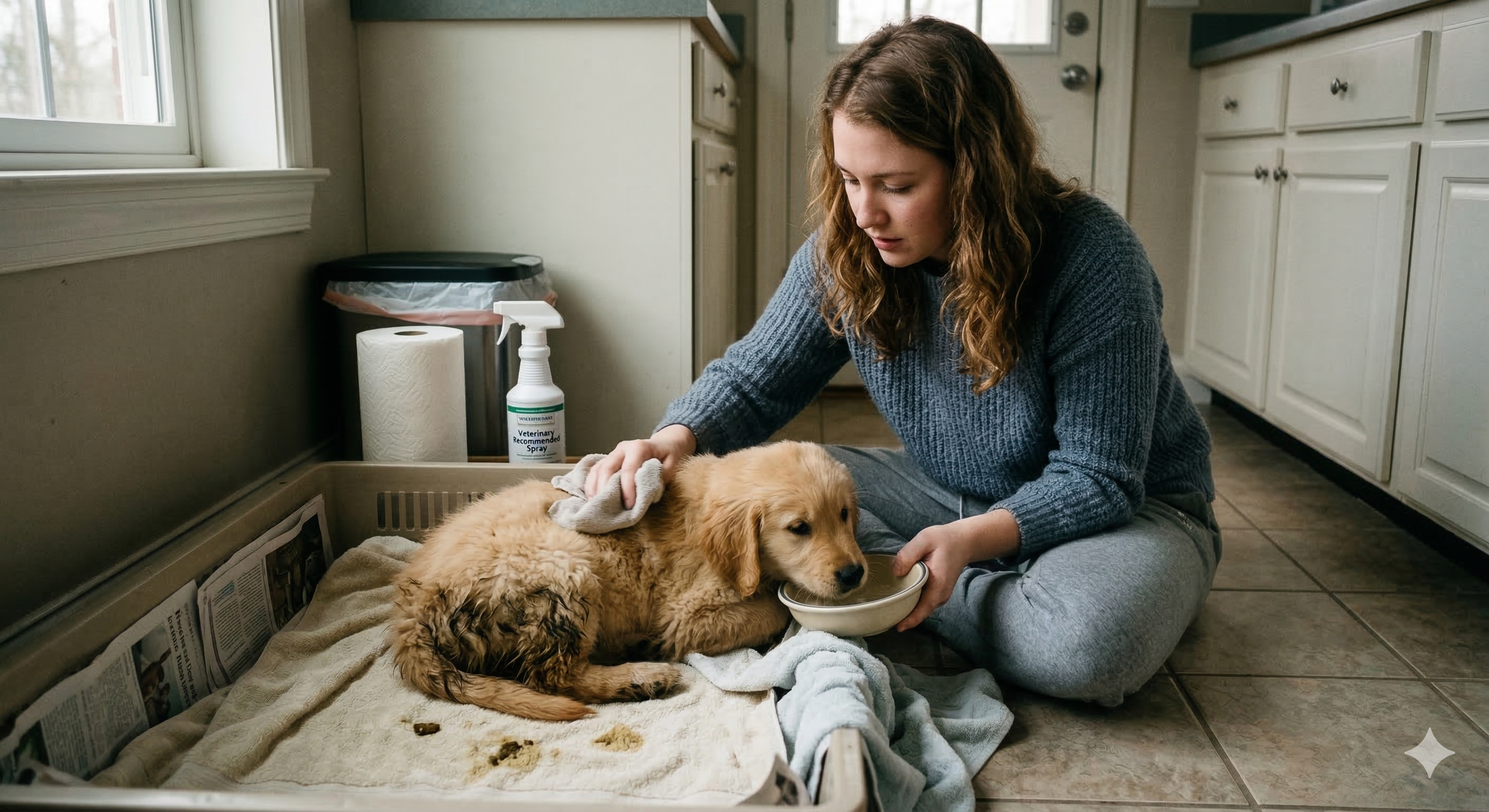 Durchfall bei Welpen – Ursachen, Hausmittel & wann zum Tierarzt