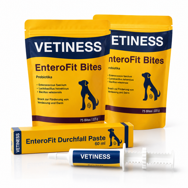 Verdauungsset für Hunde – 2x EnteroFit Probiotika Bites und 1x Durchfall Paste 60 ml