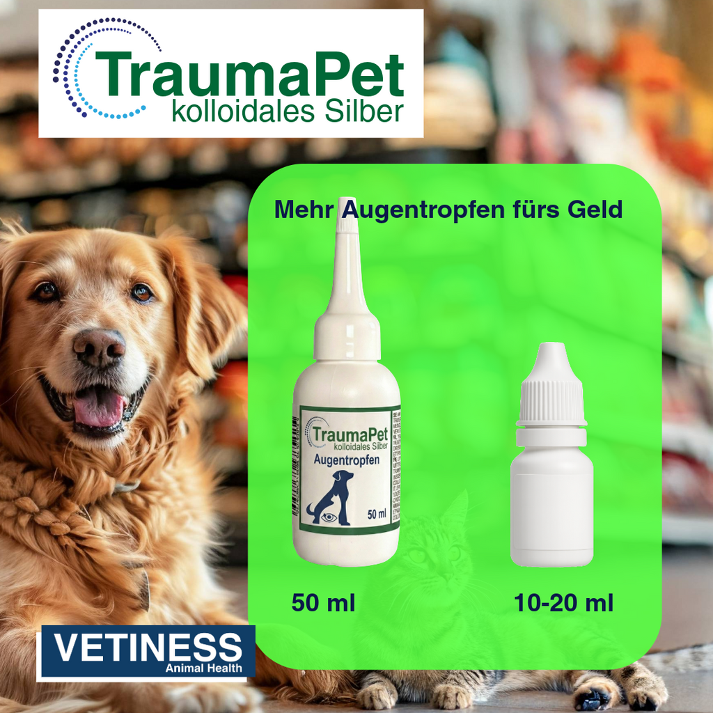 Traumapet eye drops with colloidal silver