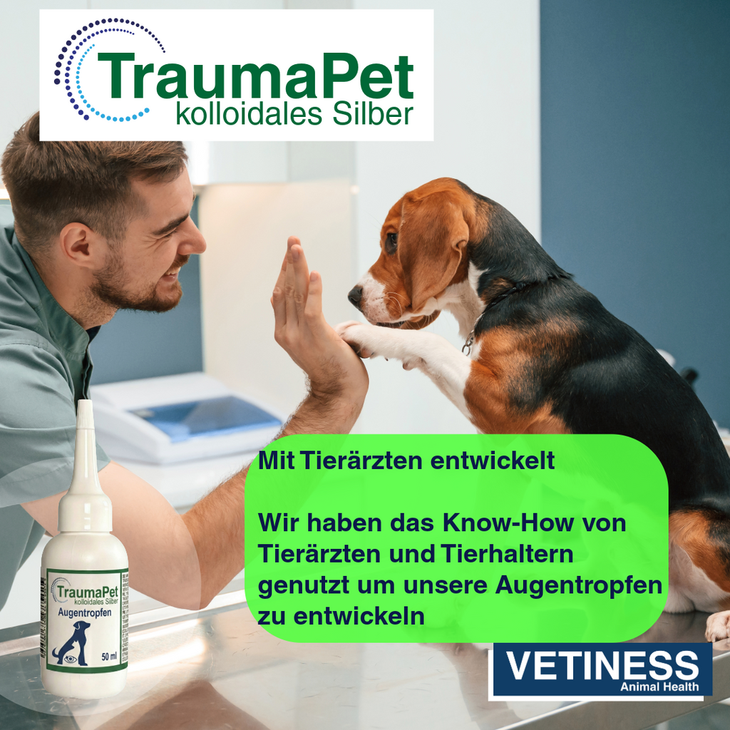 Traumapet eye drops with colloidal silver