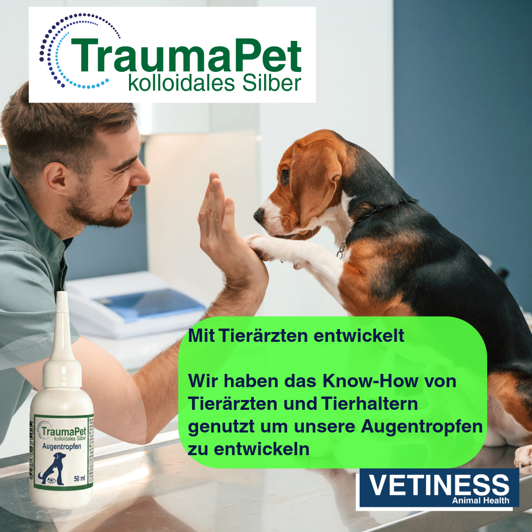 Traumapet eye drops with colloidal silver