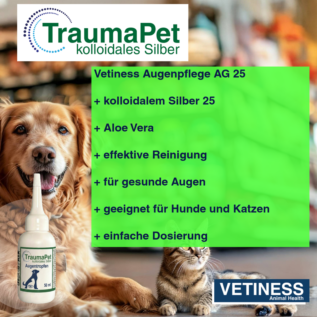 Traumapet eye drops with colloidal silver