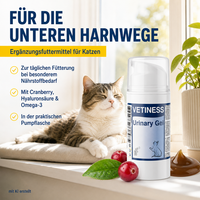 Vetiness Urinary Gel – Ergänzungsfuttermittel für die unteren Harnwege der Katze